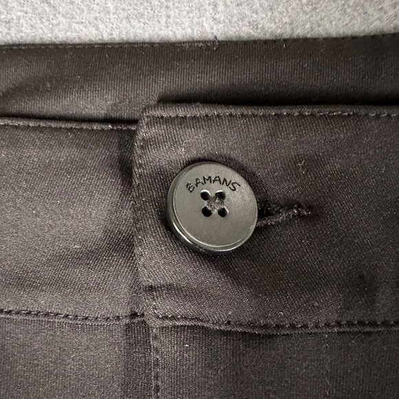 Bamans Womens Small Black Straight Leg Casual Dress Pants Pockets Stretch - Picture 4 of 9